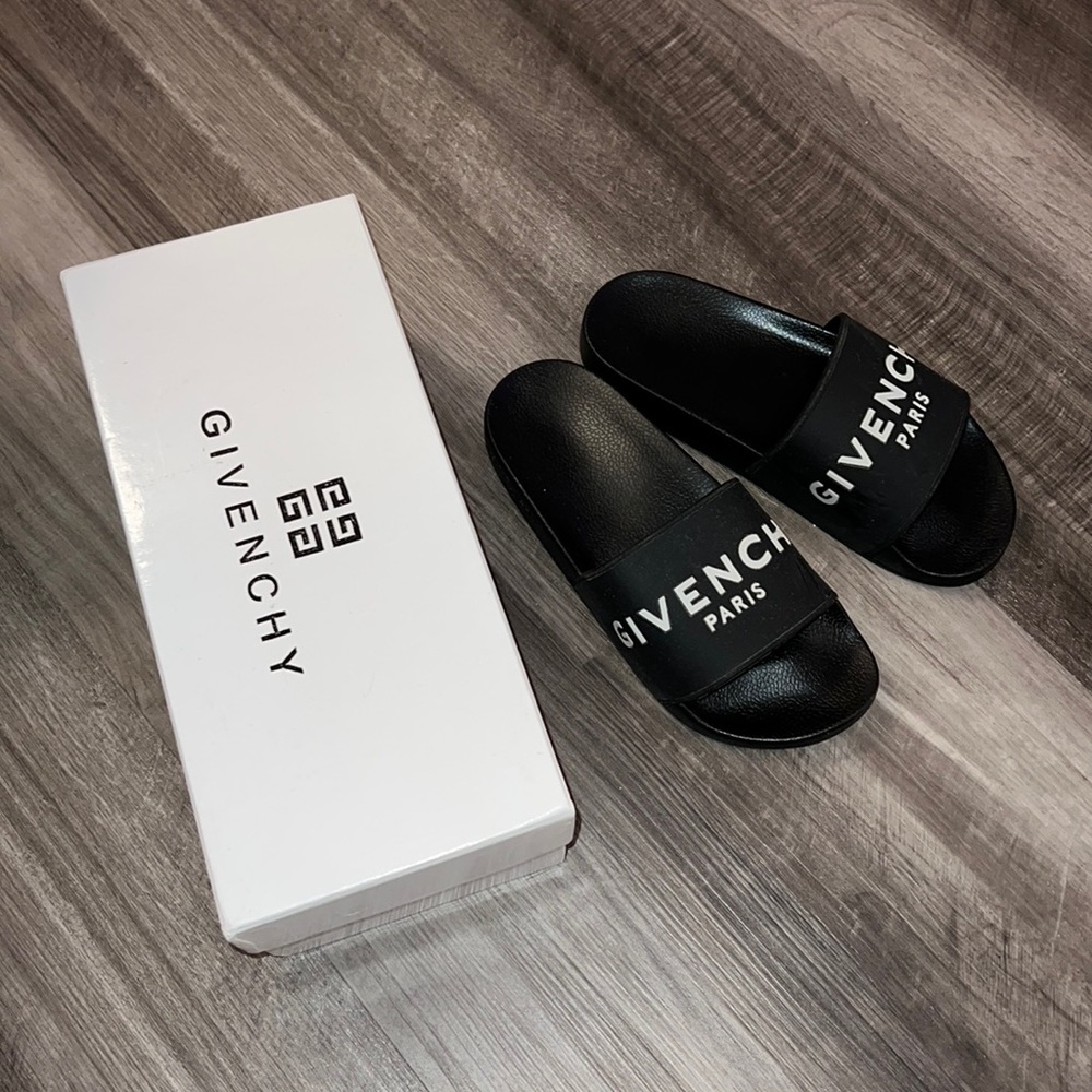 Givenchy Paris Slides Black & White Authentic